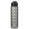 Športová fľaša na vodu s denným časovým plánovačom 1L - šedá