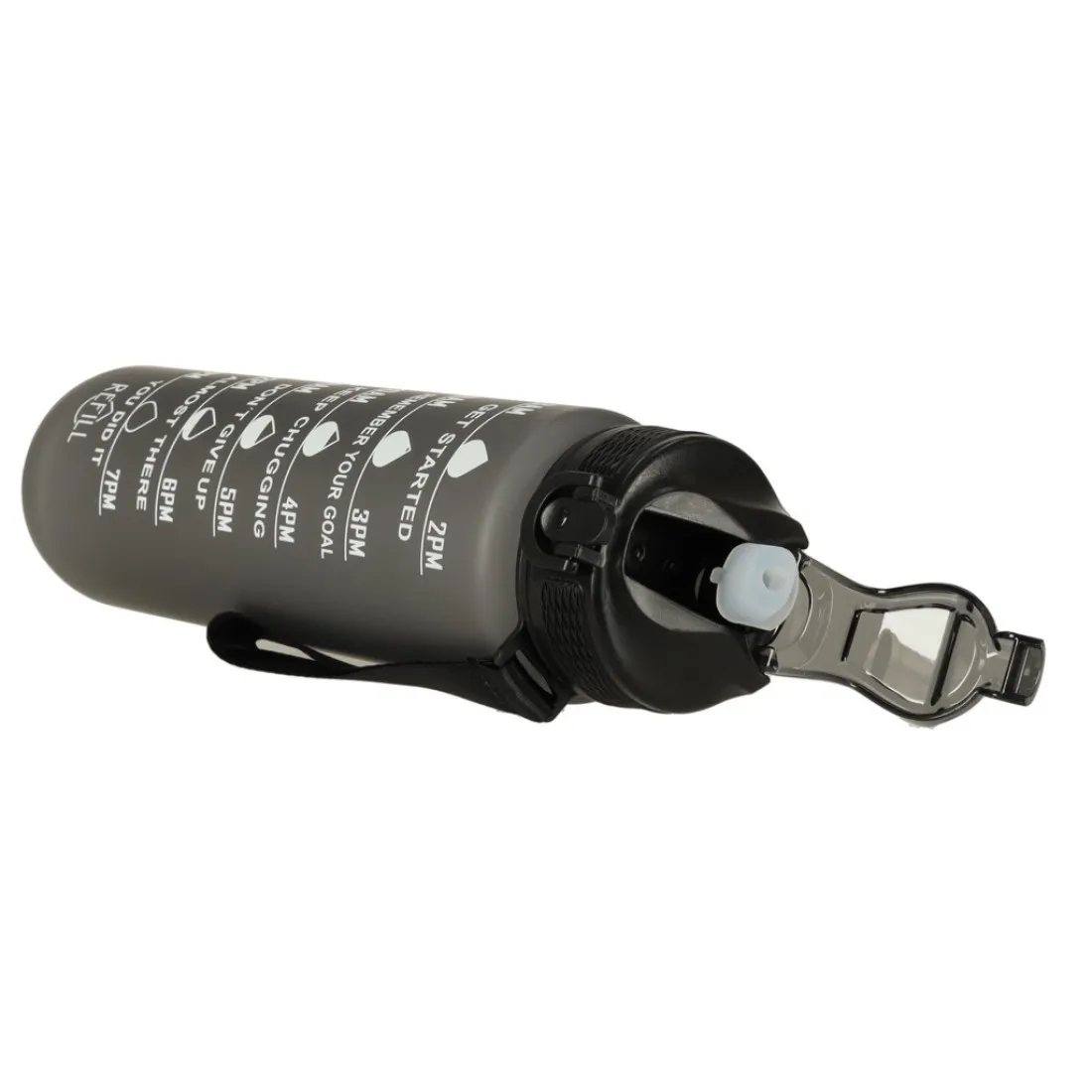 Športová fľaša na vodu s denným časovým plánovačom 1L - šedá