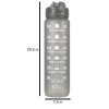 Športová fľaša na vodu s denným časovým plánovačom 1L - šedá