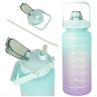 Športová fľaša na vodu s denným časovým plánovačom 2L - ombré