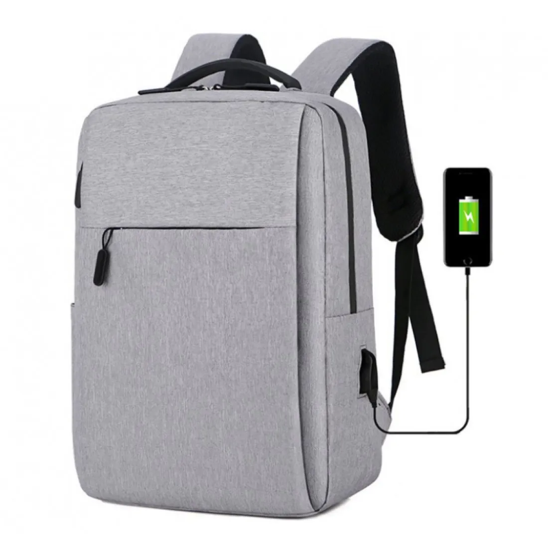 Sportovní batoh na notebook USB - šedý