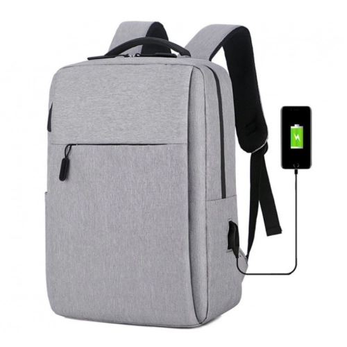 Sportovní batoh na notebook USB - šedý