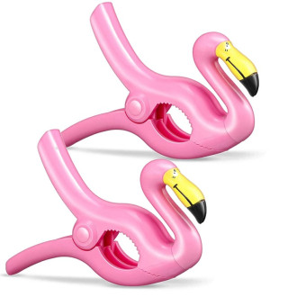 Skřipce na plážové osušky, 2 ks - Plameňák