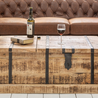 Štýlový konferenčný stolík s barom na víno - Winebar 100 cm, mango