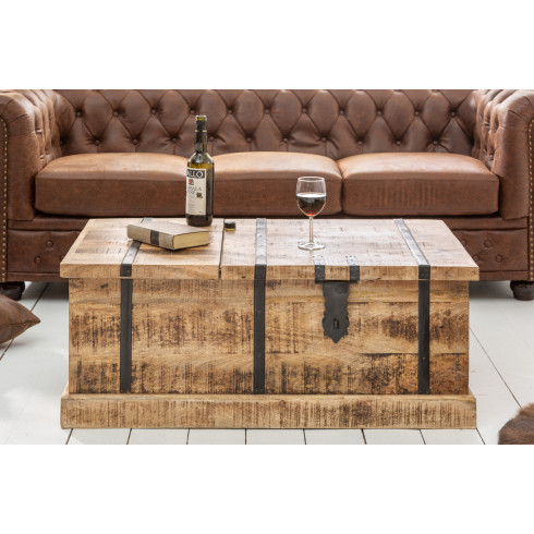 Štýlový konferenčný stolík s barom na víno - Winebar 100 cm, mango