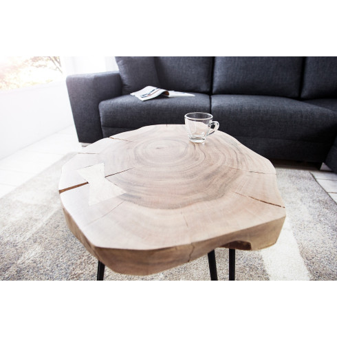 Štýlový odkladací stolík z prírodného dreva Nature - 45 cm