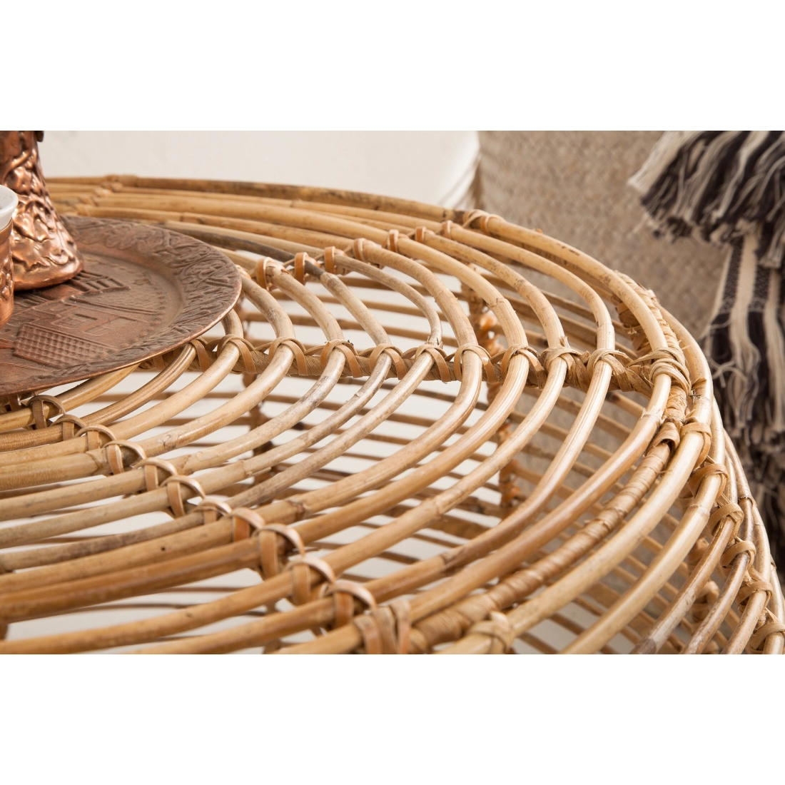 Štýlový ratanový stolík Bamboo Lounge - set 3 ks