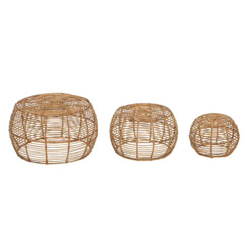 Štýlový ratanový stolík Bamboo Lounge - set 3 ks