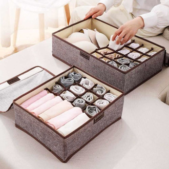 Textilný úložný box s priehradkami - malý 32,5 cm