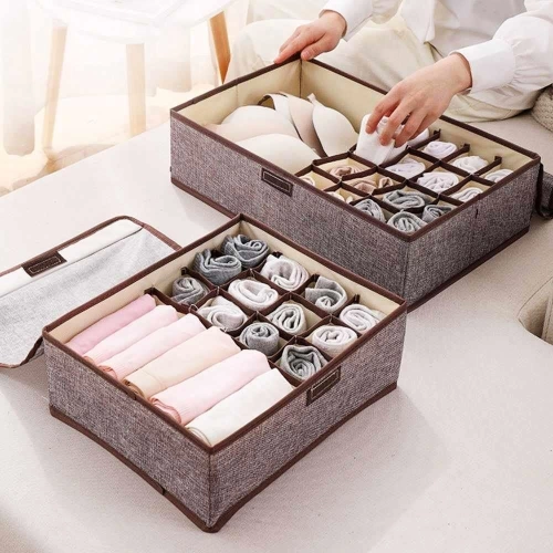 Textilní úložný box s přihrádkami - malý 32,5 cm