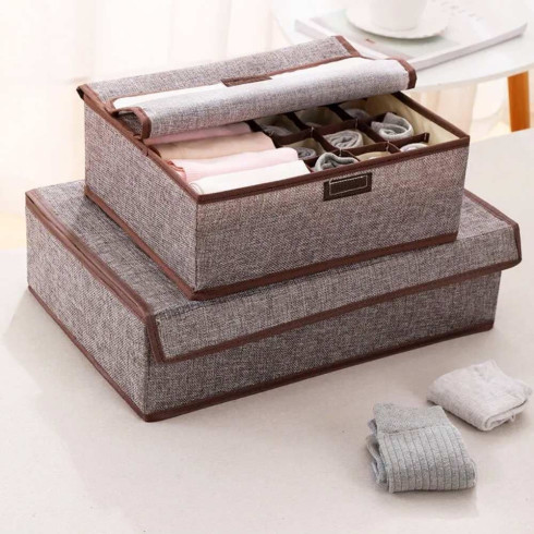 Textilný úložný box s priehradkami - veľký, 45 cm