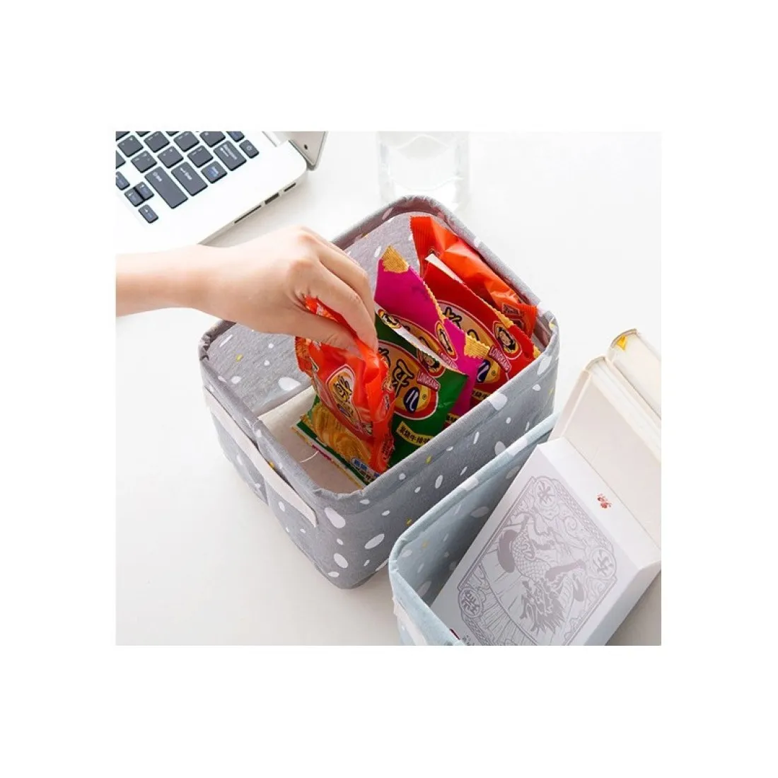 Textilní úložný organizér - šedý