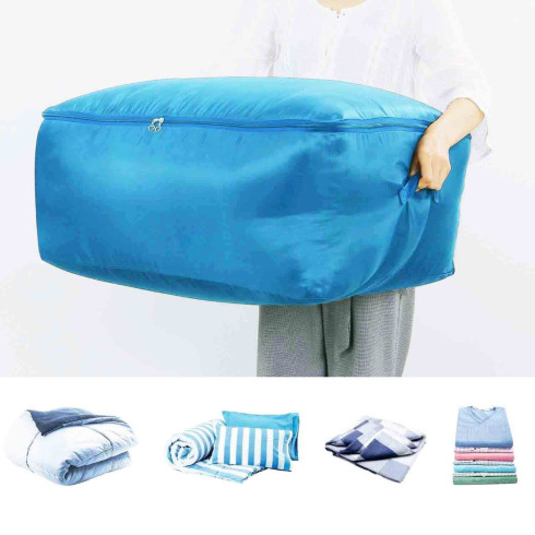 Úložný box - vak na oblečenie a deky - modrý