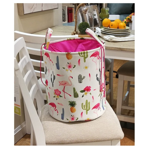 Úložný kôš na hračky a bielizeň - plameniak, 40 cm