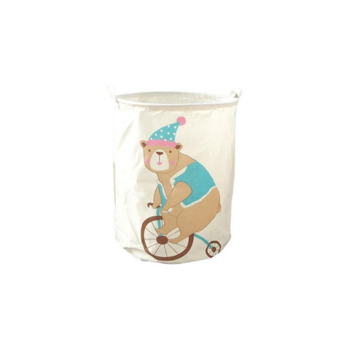 Úložný koš na hračky / prádlo 45 cm - medvěd na kole