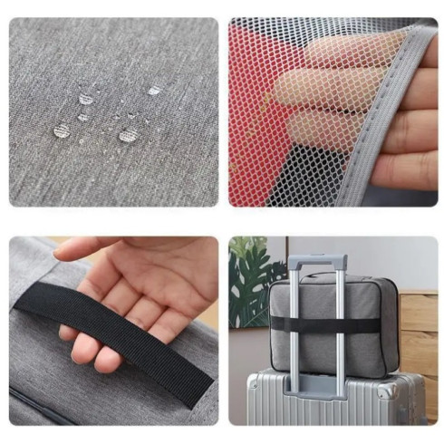 Úložný organizér na doklady so zámkom - šedý