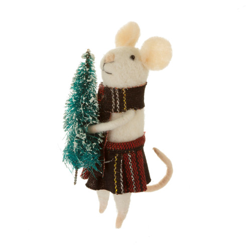 Vianočná dekorácia - myška so stromčekom