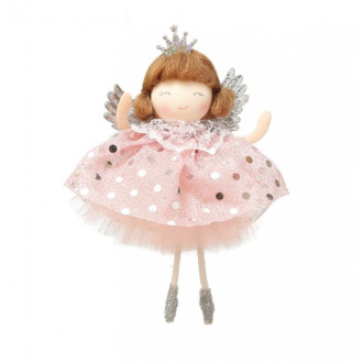 Vánoční dekorace na zavěšení - anděl, růžová