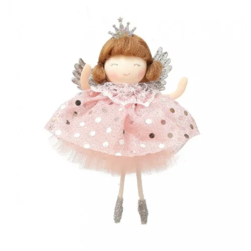 Vianočná dekorácia na zavesenie - anjel, ružový