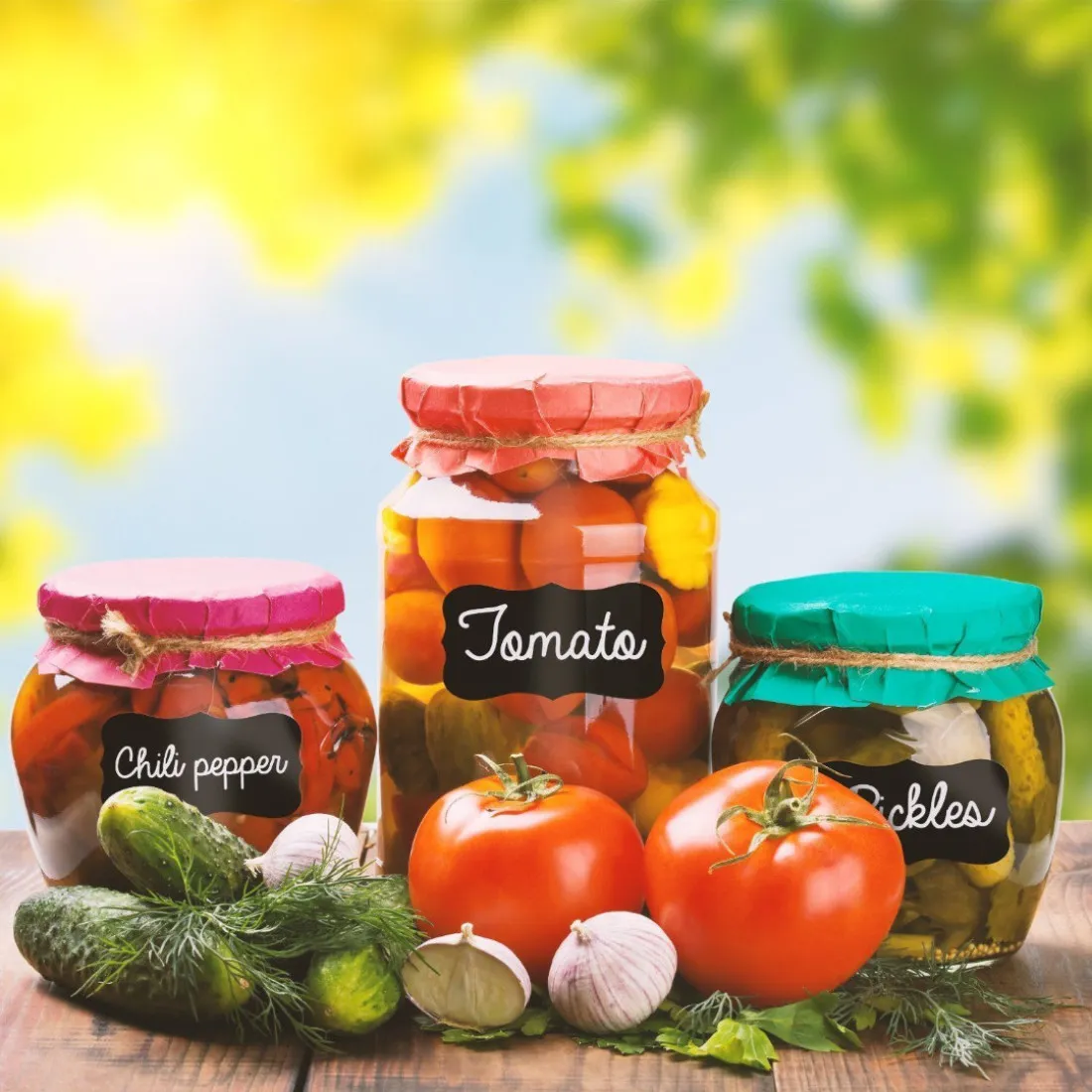 Voděodolné samolepky na dózy s křídovým perem - 32 ks