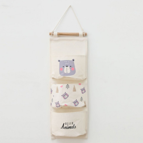 Závesný organizér na hračky - béžový