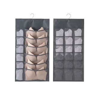Závesný organizér na spodnú bielizeň - šedý