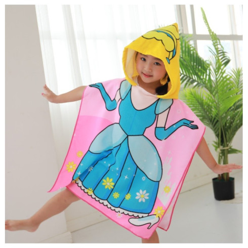 Plážová osuška s kapucí, pelerína pro děti - Popelka