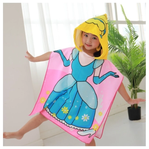 Plážová osuška s kapucí, pelerína pro děti - Popelka