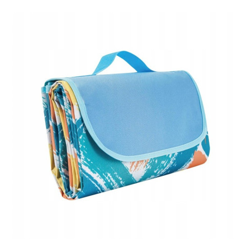 Plážová skladacia deka - podložka, modrá mix