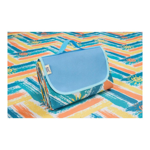 Plážová skladacia deka - podložka, modrá mix