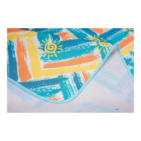 Plážová skladacia deka - podložka, modrá mix