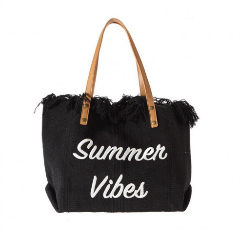 Plážová taška Summer Vibes - čierna