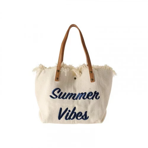 Plážová taška Summer Vibes - krémová