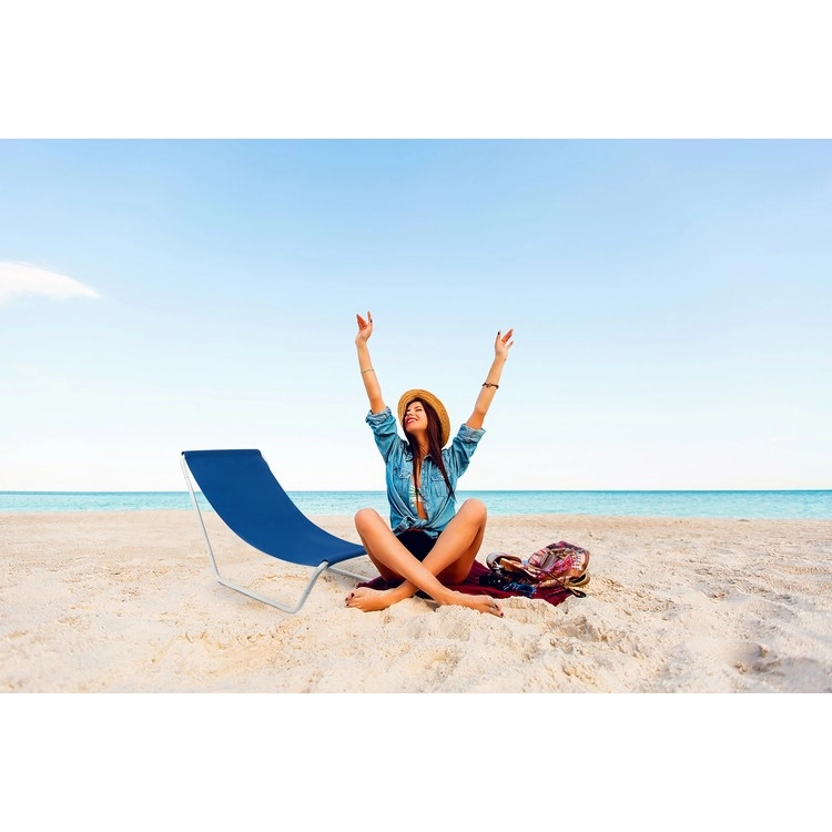 Plážové rozkladací lehátko - modré