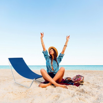 Plážové rozkladacie lehátko - modré