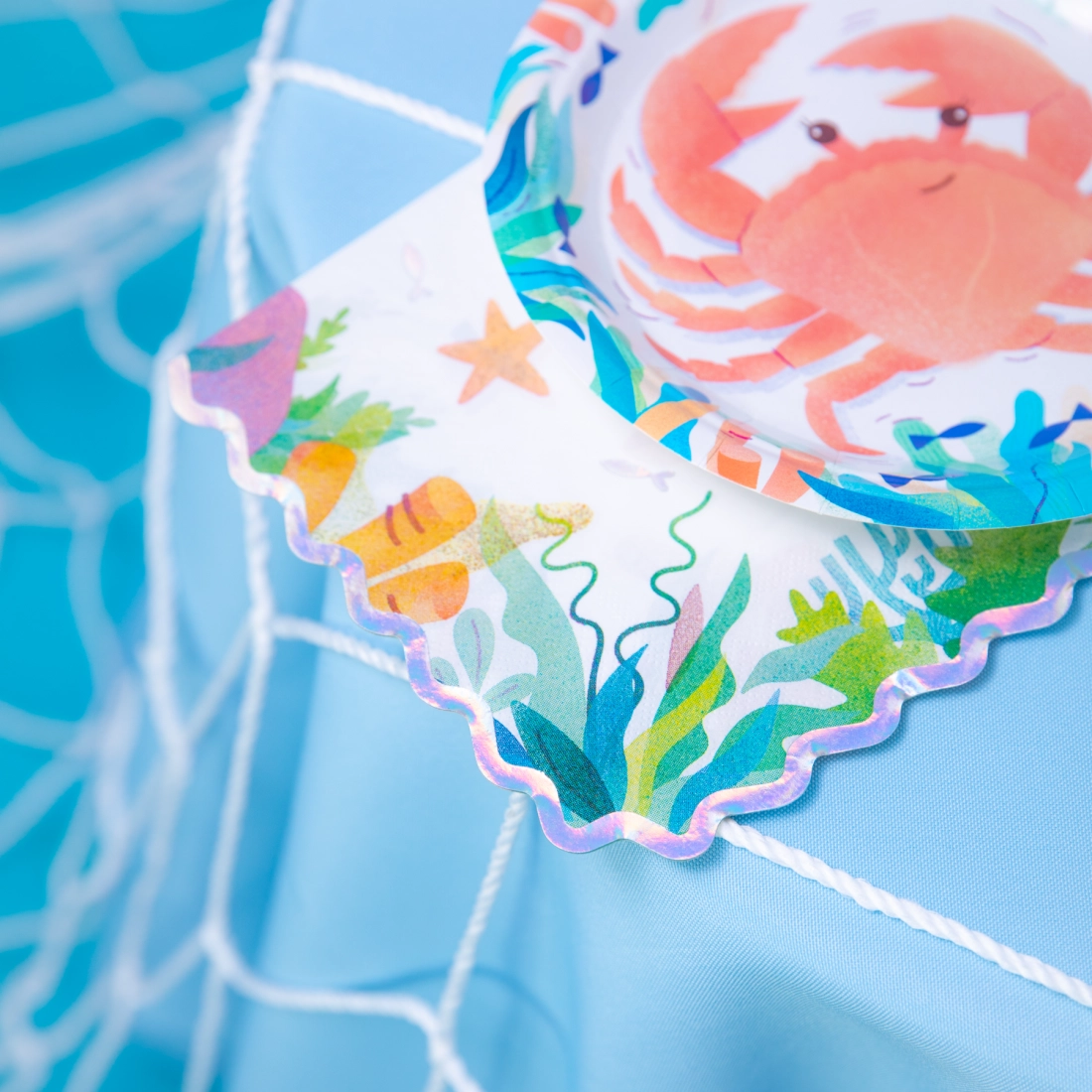 Párty sada Oceán – poháriky, taniere a servítky, 22 ks