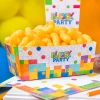 Párty sada Stavebnica na detskú oslavu – krabičky na popcorn, čipsy a sáčky na cukríky, 15 ks