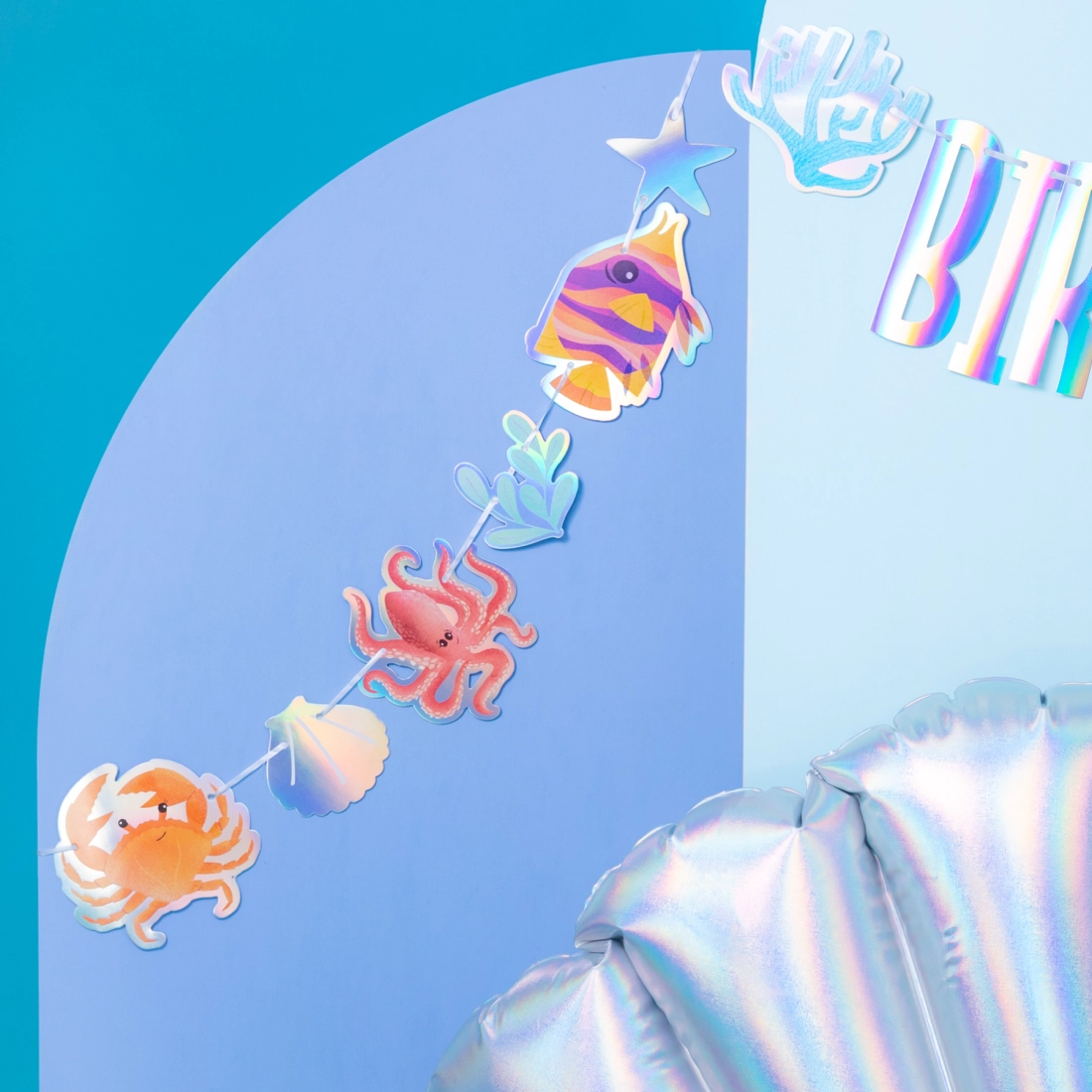 Párty sada Oceán s morskými živočíchmi – balóny a girlanda, 7 ks