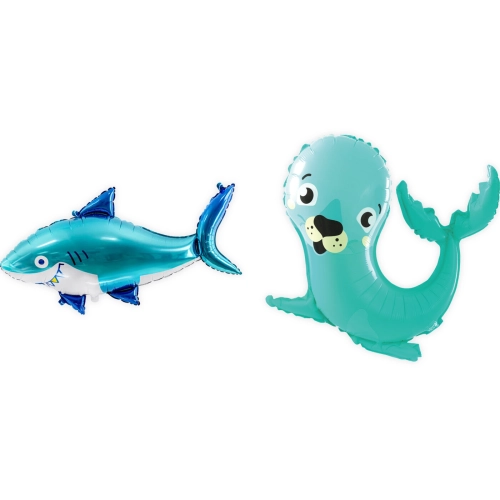Sada fóliových balónov Morské zvieratá – žralok a tuleň, 2 ks