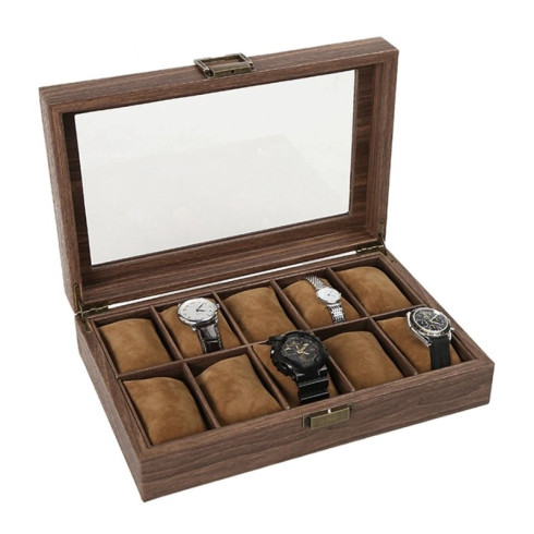 Organizér, úložný box na hodinky 10ks, dřevěný