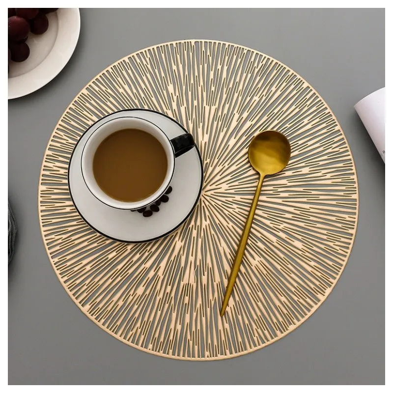 Prestieranie na stôl 38 cm - zlaté okrúhle