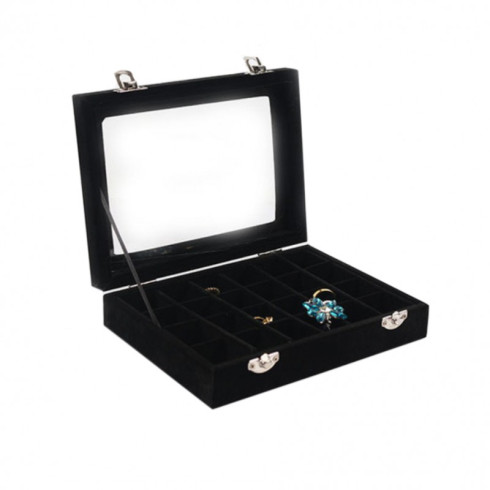 Šperkovnica - kufrík na bižutériu, čierny
