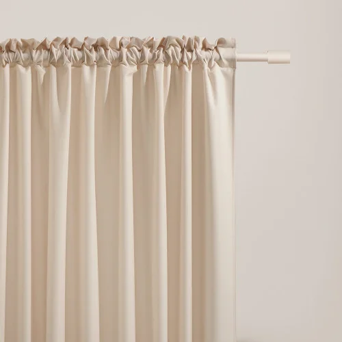 Záclona Aura krémový 140x260 cm - uchycení řasící páska