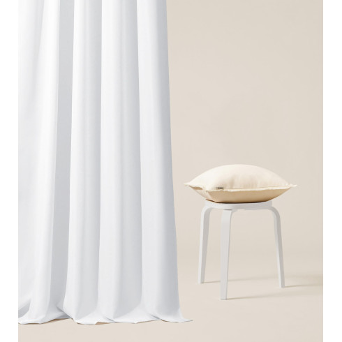 Záves Aura biela 140x260 cm - uchytenie strieborné dekoračné kolieska