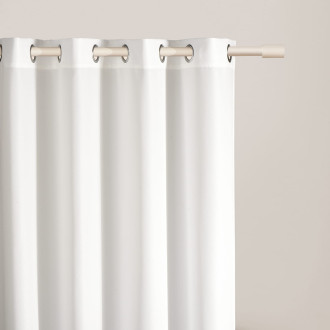 Záves Aura smotanový 140x260 cm - uchytenie strieborné dekoračné kolieska