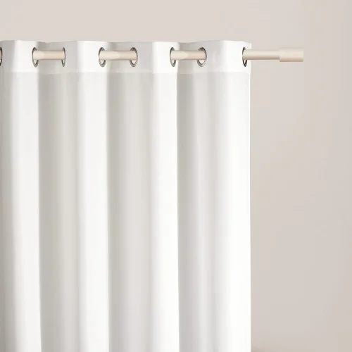 Závěs Aura smetanový 140x260 cm - uchycení stříbrná dekorační kolečka