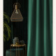 Záves Aura zelená 140x260 cm - uchytenie strieborné dekoračné kolieska