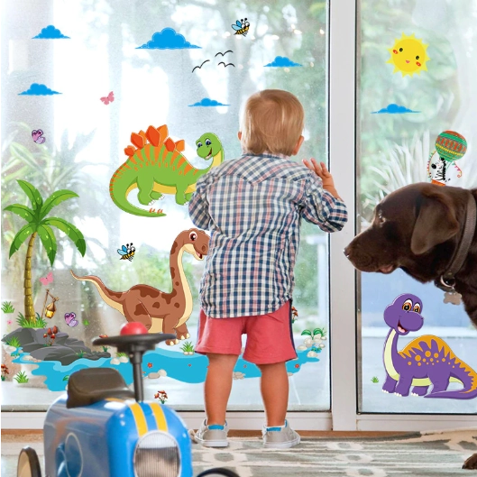 Detské nálepky na stenu - dinosaury