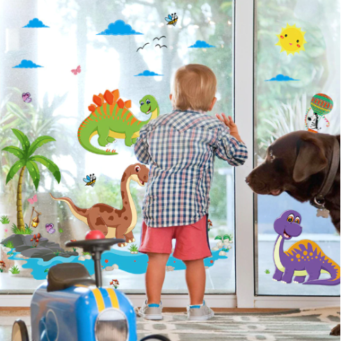 Detské nálepky na stenu - dinosaury