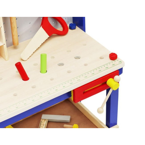 Drevená dielňa s náradím pre malého remeselníka - 30 dielna sada